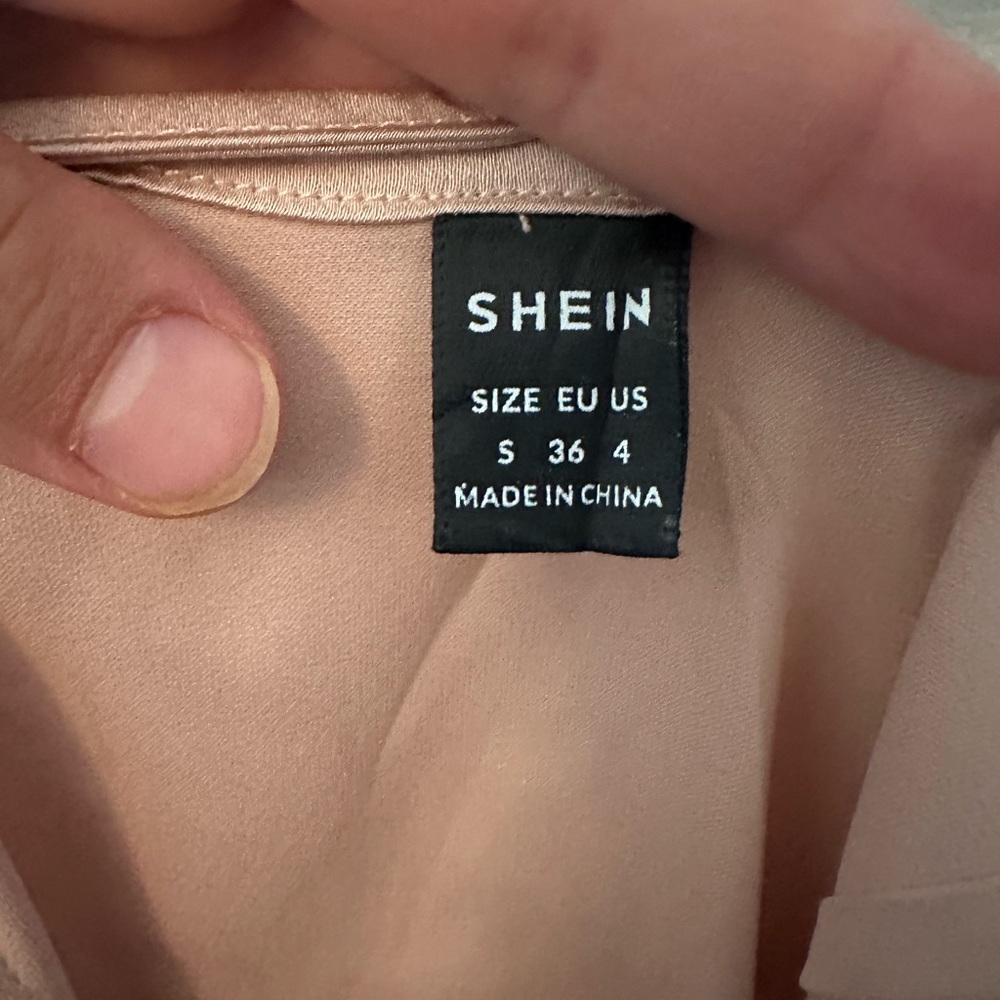 SHEIN Blush Pink Asymmetrical Slip Dress - Picture 6 of 8
